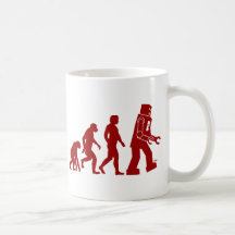 Evolução do robô do homem no robô canecas