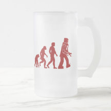 Evolução do robô do homem no robô canecas