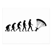 Evolução do salto de pára-quedas cartão postal