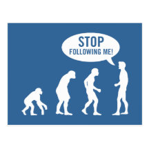 evolução - pare de seguir-me! cartões postais