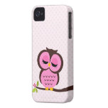 Exemplo cor-de-rosa bonito da coruja para o iPhone Capas iPhone 4 Case-Mate