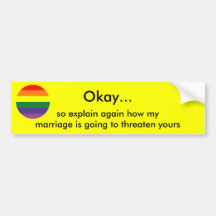 Explique o bumpersticker do casamento adesivo