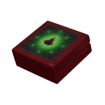 Explosão verde de Mandelbrot porta jóias