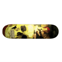 fada do vampiro assentada sobre o crânio do vampir skate boards