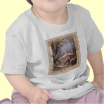Família da arte do estilo do vintage no jardim camisetas