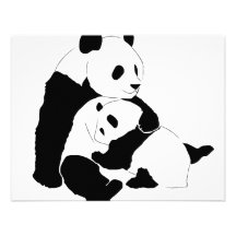 Família da panda convite personalizado