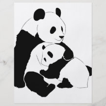 Família da panda panfletos coloridos