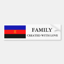 Família poli do orgulho feita com etiqueta do amor adesivo