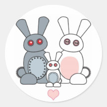 Family of Bunnies Pegatina Redonda