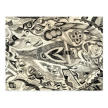 Fantasia B&W Cartao Postal