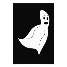 Fantasma branco dos desenhos animados impressão fotográfica