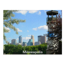 Farol de Minneapolis e de ilha do crescimento Cartoes Postais