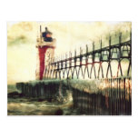 Farol sul de Michigan do abrigo Cartoes Postais