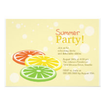 Fatias da fruta - convites de festas do verão