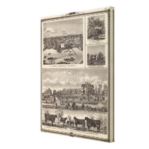 Fazenda e residência de Nashua Impressão Em Canvas