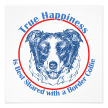 Felicidade verdadeira com border collie convite personalizados