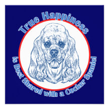 Felicidade verdadeira com cocker spaniel convites personalizados