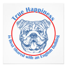 Felicidade verdadeira com um buldogue inglês convite