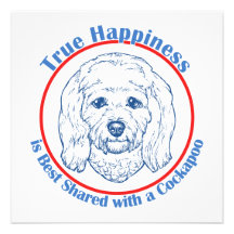 Felicidade verdadeira com um Cockapoo Convites Personalizados