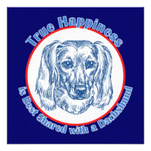 Felicidade verdadeira com um Dachshund (Longhair) Convites Personalizado