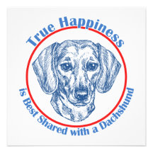 Felicidade verdadeira com um Dachshund (Shorthair) Convite Personalizados