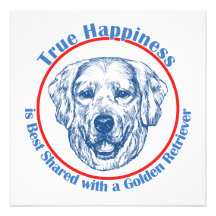 Felicidade verdadeira com um golden retriever convites personalizados
