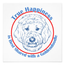 Felicidade verdadeira com um Goldendoodle Convites