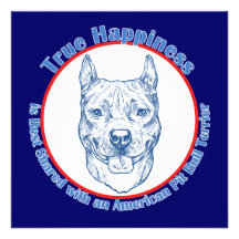 Felicidade verdadeira com um pitbull Terrier do am Convite Personalizados