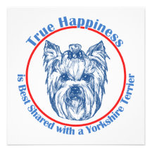 Felicidade verdadeira com um yorkshire terrier convite