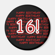 Feliz aniversario 16 imãs