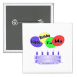 Feliz aniversario a mim bolo & balões botons
