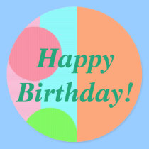 "Feliz aniversario!" Listras/pontos Pastel [1b] autocolantes