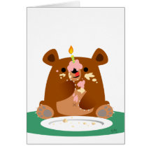 Feliz aniversario pouco urso! cartão