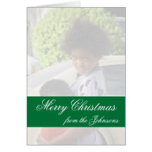 Feliz Natal de seu nome - verde Cartoes