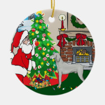Feliz Natal de Weimaraner Enfeite De Natal