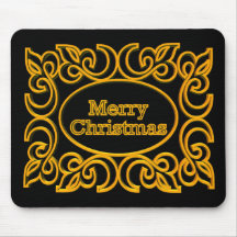 Feliz Natal dourado Mousepad