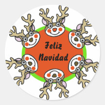 Feliz Navidad Etiquetas Redondas