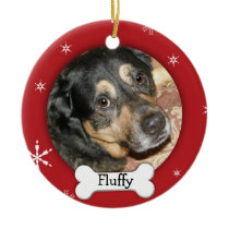 Feriado personalizado da foto do cão/animal de est ornamentos