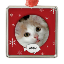 Feriado personalizado da foto do gato ornamentos