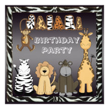 Festa de aniversário bonito do chique dos animais  convites