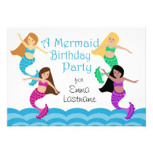 Festa de aniversário da sereia convites personalizados