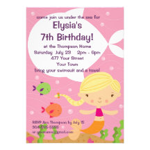 Festa de aniversário feita sob encomenda da sereia convite personalizado