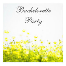 Festa de solteira amarela elegante dos Wildflowers Convites Personalizado