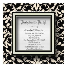 Festa de solteira preto e branco Invitati do damas Convites Personalizado