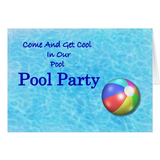 Festa na piscina cartoes