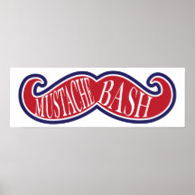 Festança do bigode - vermelho, branco e azul pôsteres