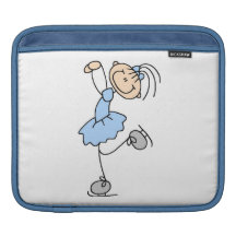 Figura azul t-shirt e presentes da menina do patin bolsas para iPad