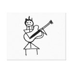 figura fêmea da vara da guitarra preto e branco impressão em canvas