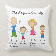 Figura personalizada travesseiro da vara da famíli
