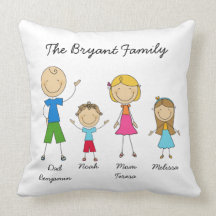 Figura personalizada travesseiro da vara da famíli